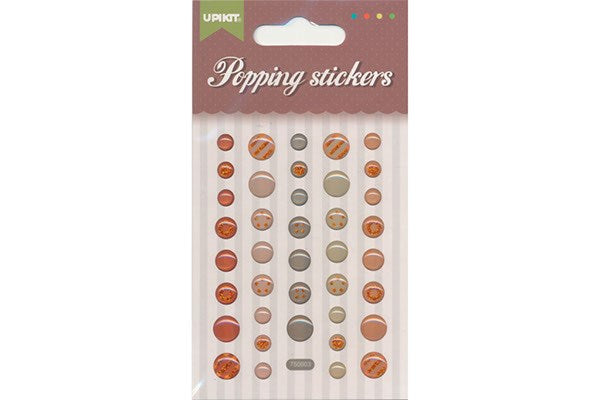 Stickers popping runde brunlige nuancer