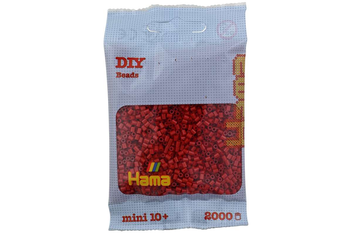 Hama mini perler 2000stk mørkerød