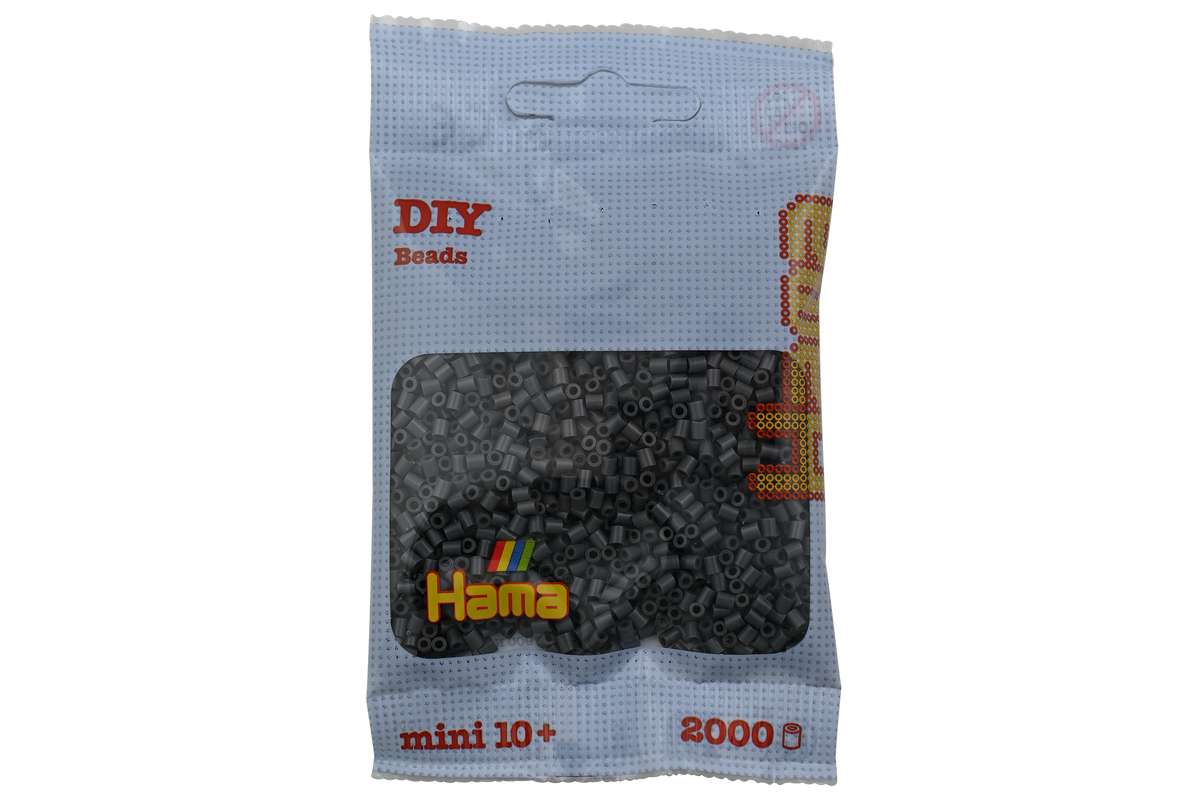 Hama mini perler 2000stk mørkegrå