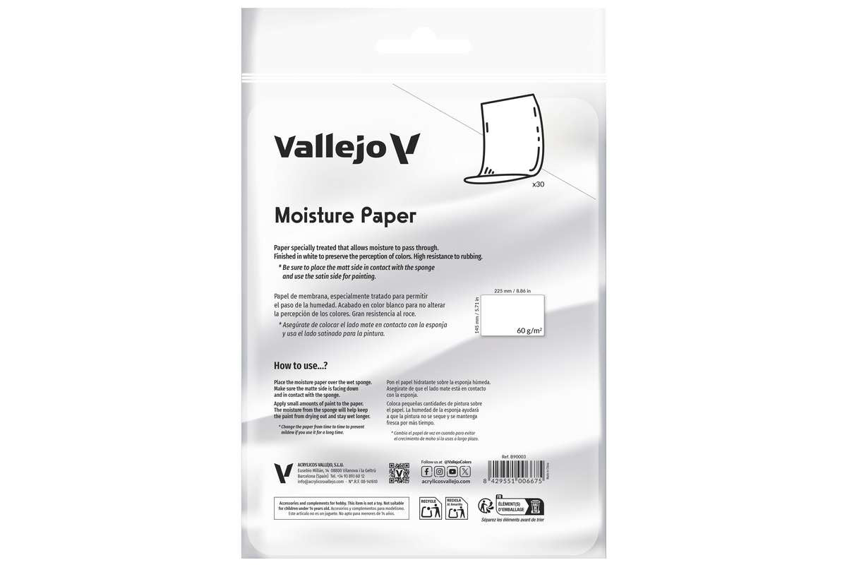 Moisture paper 60g 225x145mm, 30 sheets