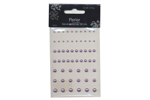 Perle halv 3-7mm 58stk lilla