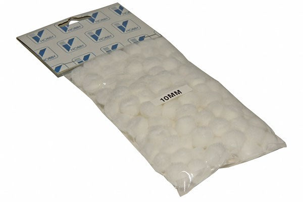 Pompon 10mm ca 100stk hvid