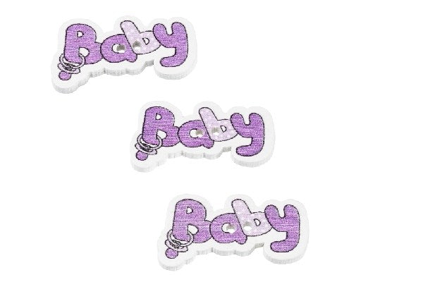 Knapper/pynt baby lilla ca. 3cm 12stk