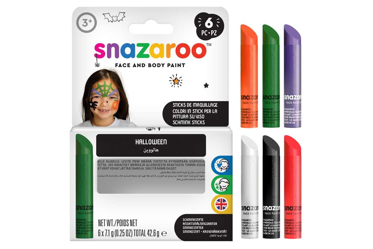 Sminkefarve stifter 6stk. Halloween farver