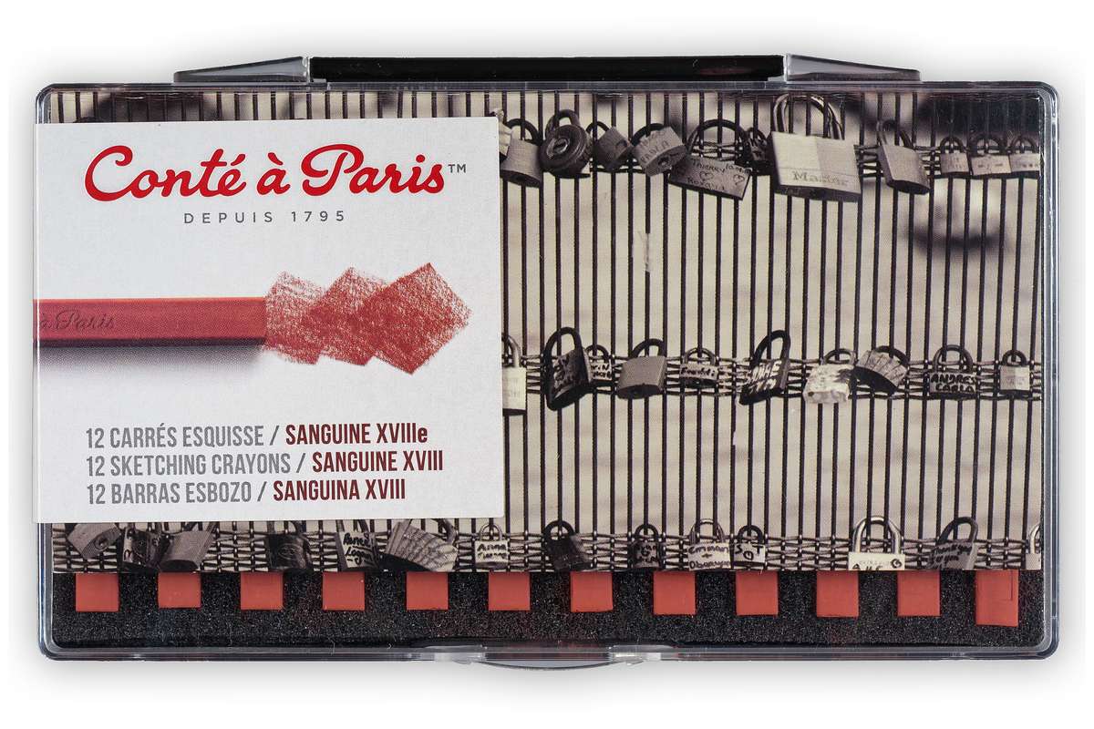 Conte Carre sketching set 12pcs sanguine XVIIITH C