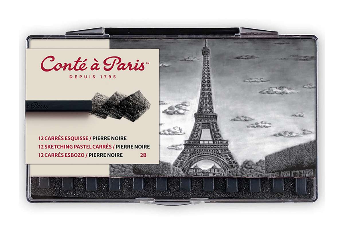 Conte Carre sketching set 12pcs pierre noire 2B