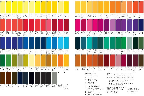 Proff. watercolour colour chart - hand painted