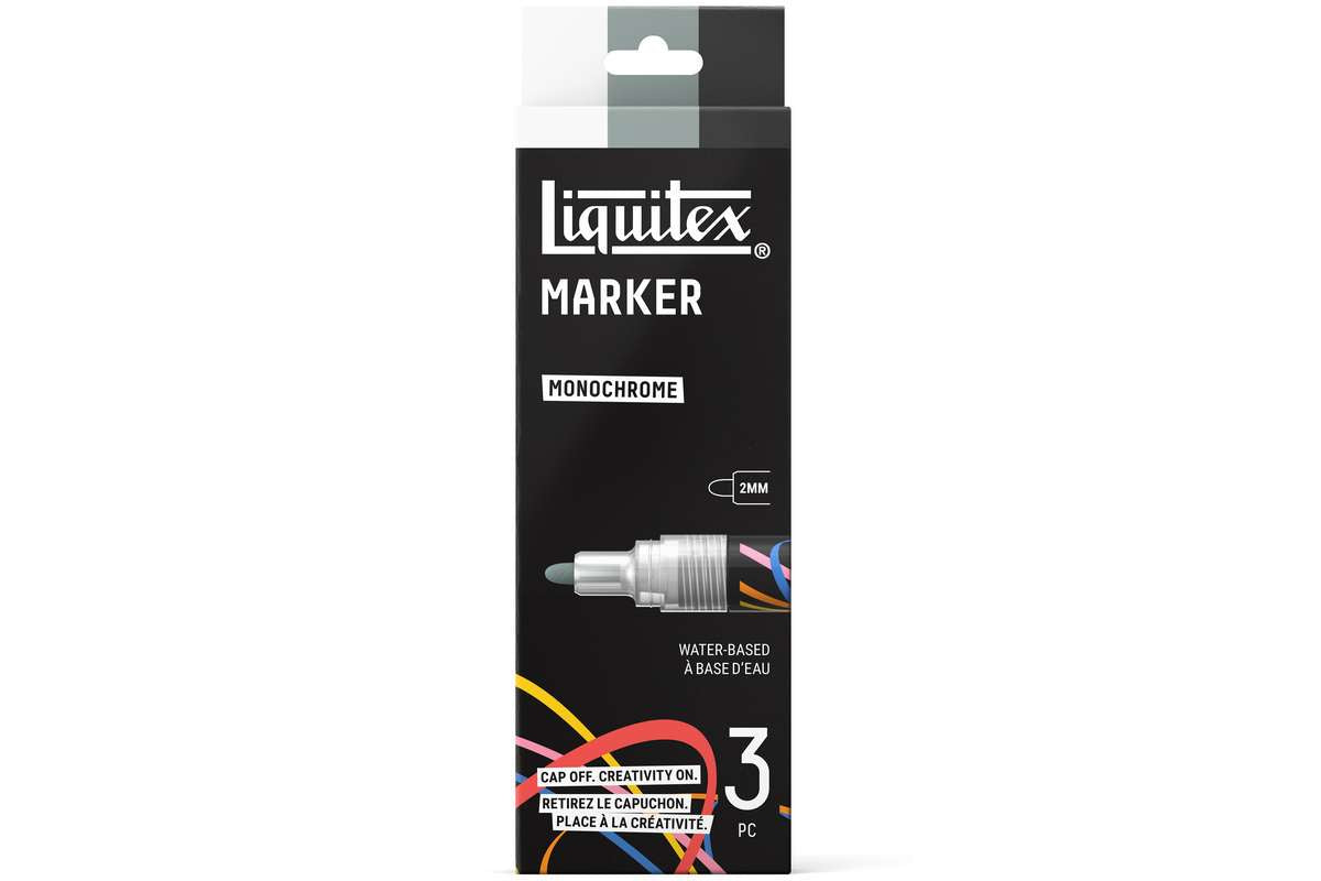 LQX Marker set 2mm x 3pcs white/grey/black