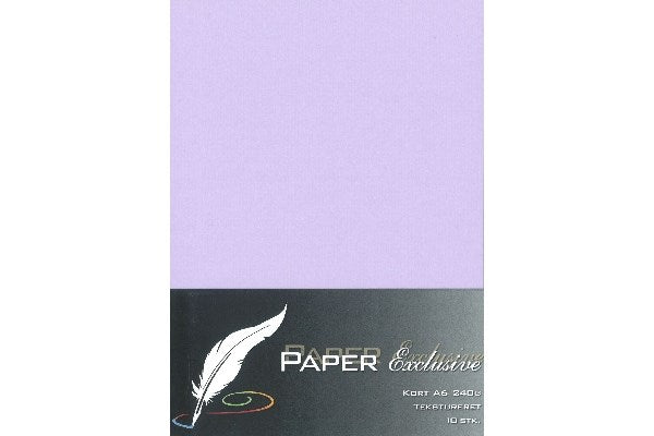 Kort A6 240g violet tekstureret 10stk.