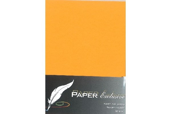 Kort A6 240g orange tekstureret 10stk.