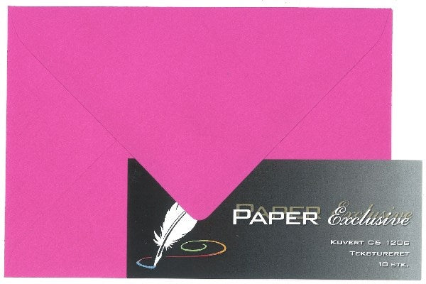 Kuvert C6 120g cerise tekstureret 10stk.