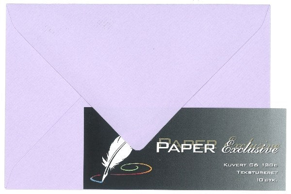 Kuvert C6 120g violet tekstureret 10stk.