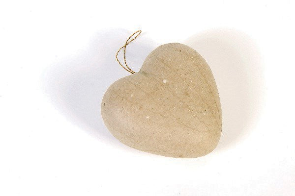 Pap hjerte med snor 8,5cm