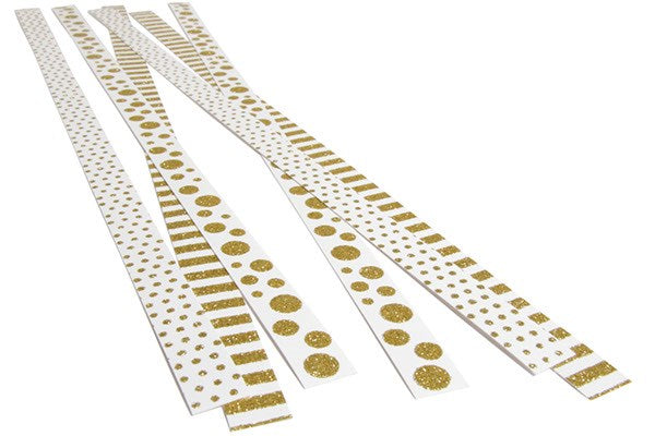 Strimler selvklæbende guld motiver 15x420mm 6stk.