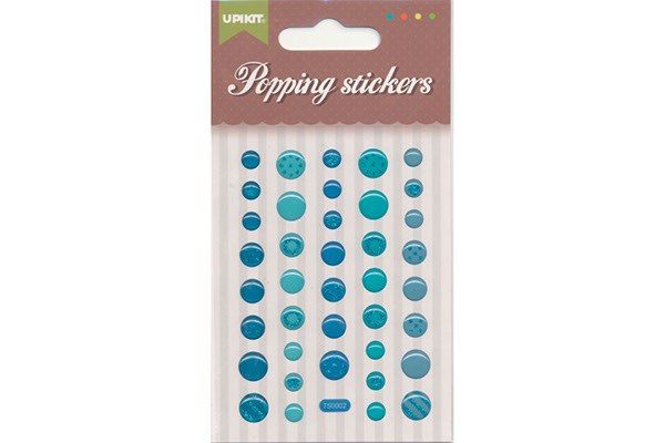 Stickers popping runde blå nuancer