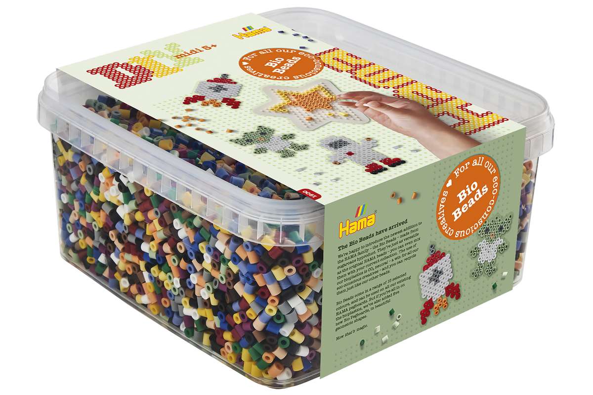 Hama BIO midi 15.000stk + 1 stjerne plade i bøtte 