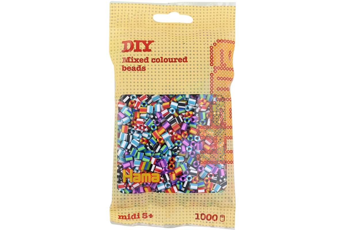 Hama midi perler 1000stk stribet mix 90 
