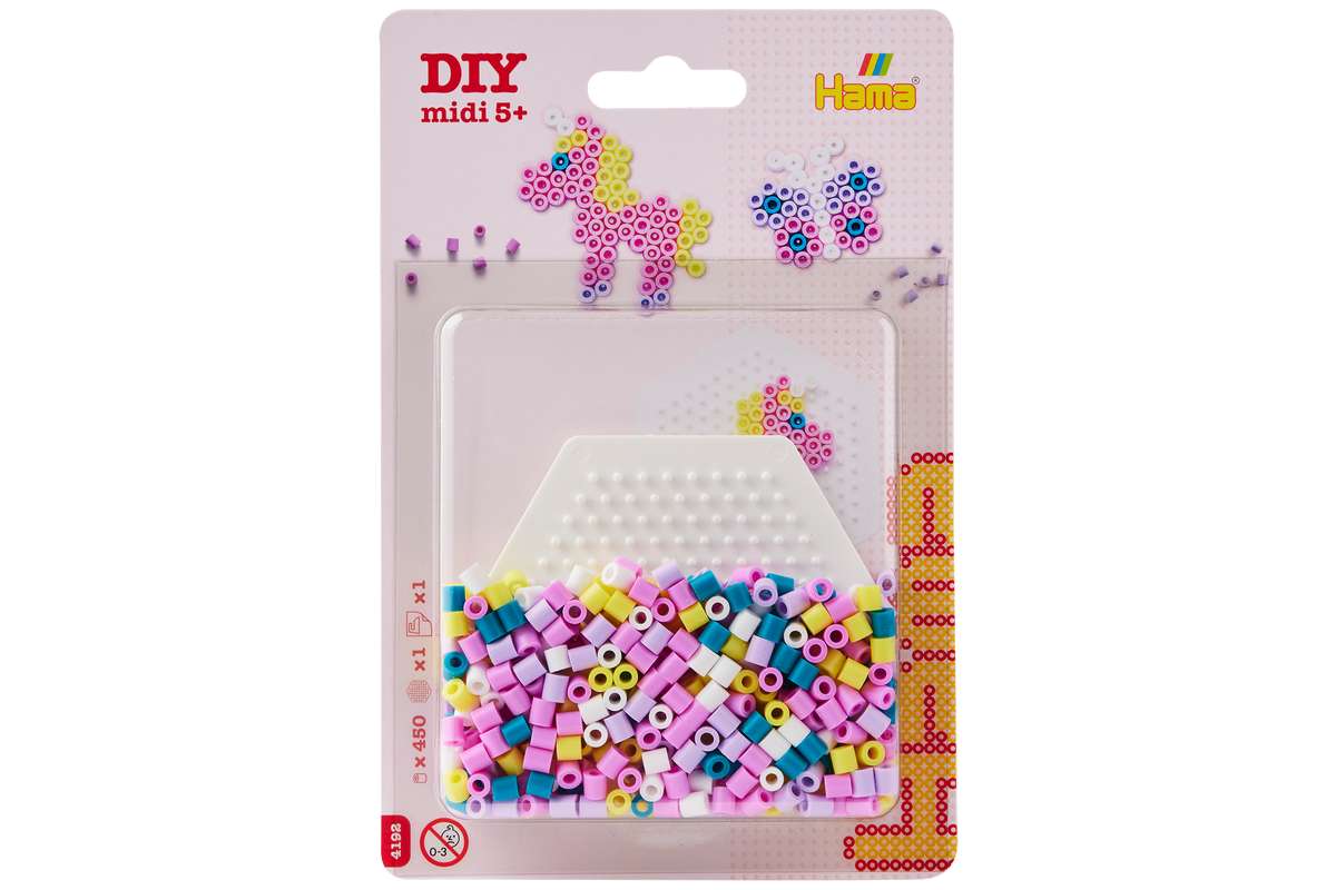 Hama midi blister lille hexagonal plade + perler
