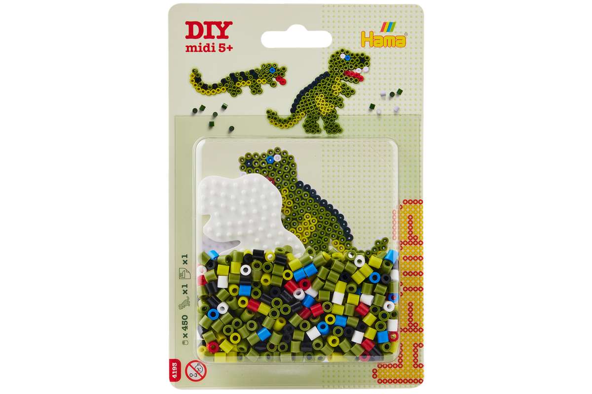 Hama midi blister lille dinosaur plade + perler
