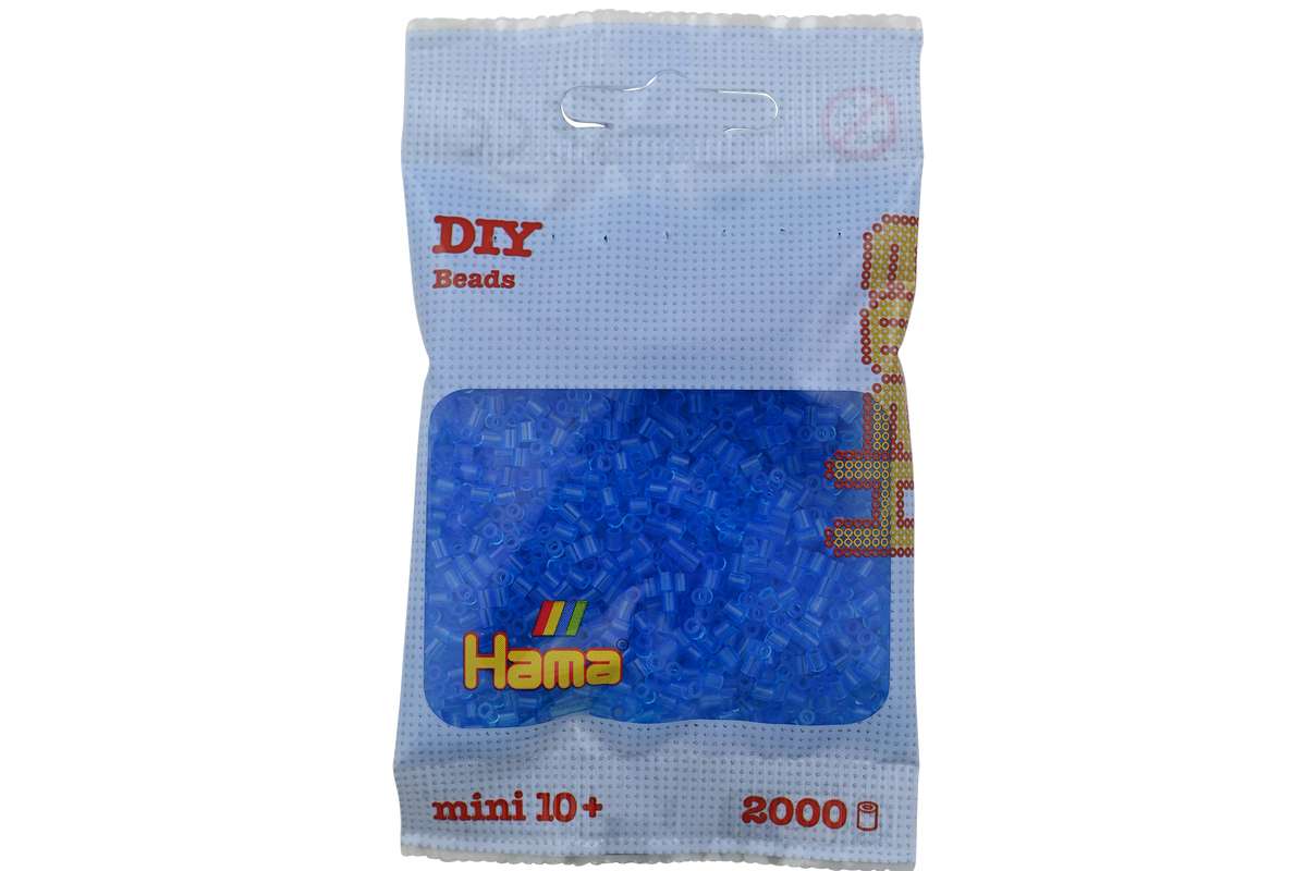 Hama mini perler 2000stk transp. blå