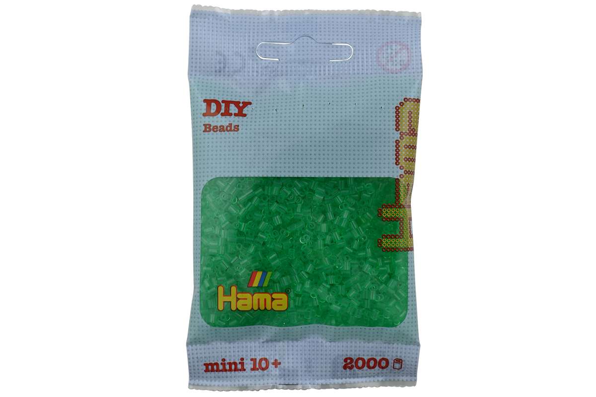Hama mini perler 2000stk transp. grøn