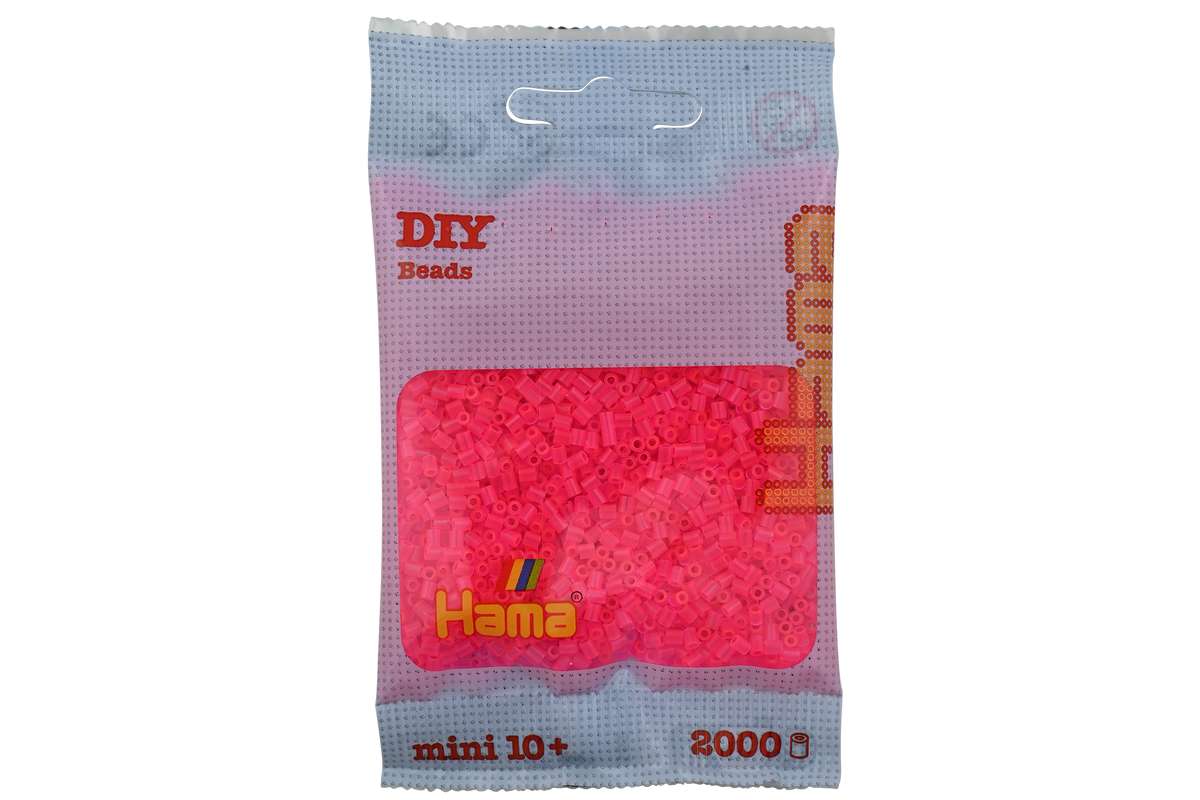 Hama mini perler 2000stk neon fuschia