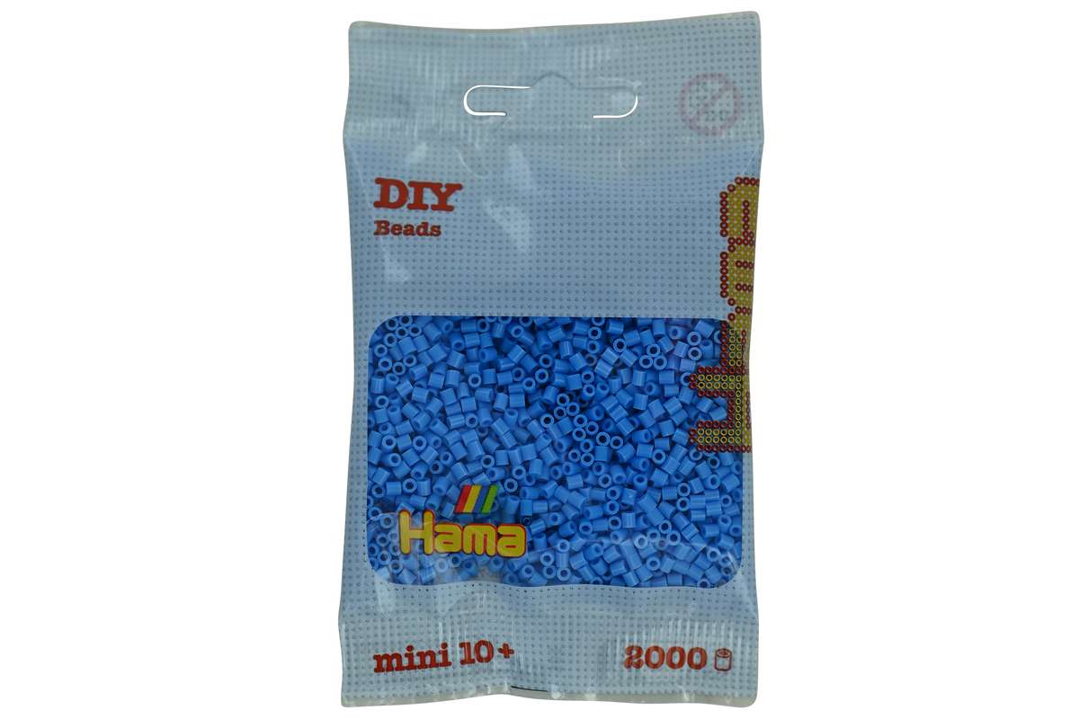 Hama mini perler 2000stk klar blå