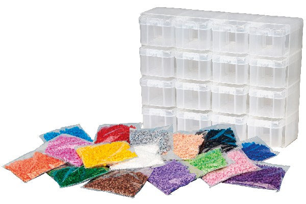 Hama opbevaringsboks stor m/midi perler 16 skuffer