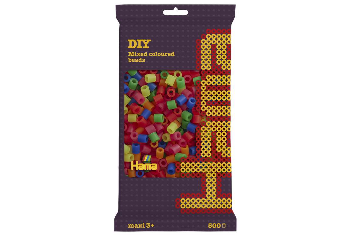 Hama maxi perler 500stk neon mix 51