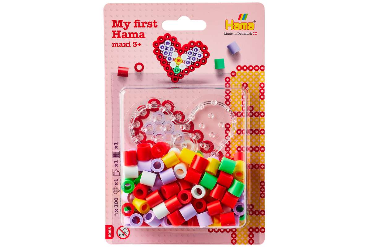 Hama maxi perler & plade hjerte, lille blister