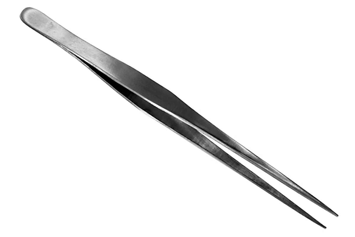 Straight tip stainless steel tweezers (175mm)