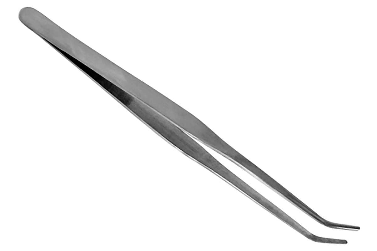 Strong curved stainless steel tweezers (175mm)
