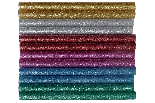 Limstænger m/glimmer 7,2mm 10cm 6x2ass. farver