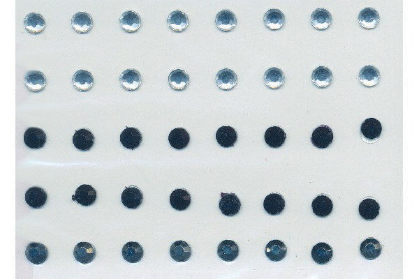 Rhinsten 5mm 50stk sølv/sort mix