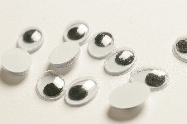 Rulleøjne oval pålim.sort 12mm