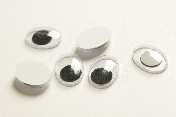 Rulleøjne oval pålim.sort 15mm