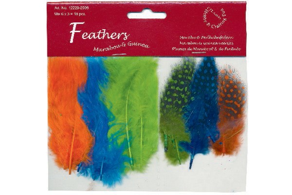 Fjer marabou mix 18stk neon