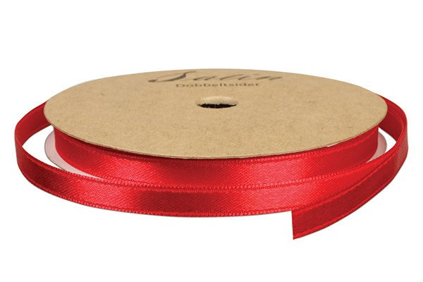 Satinbånd 6mm 10m rød