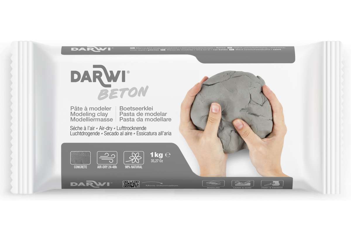 Darwi beton modellermasse 1000g grå