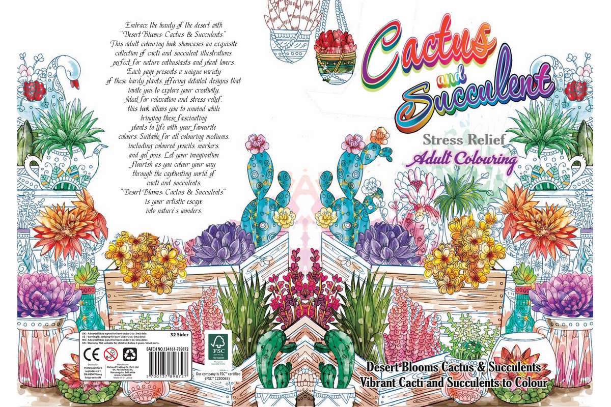 Malebog A4 Cactus & Succulent 32 sider