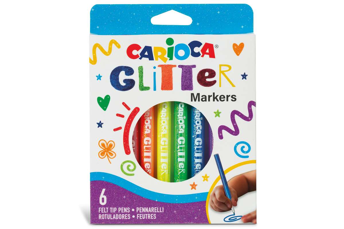 Glitter markers 6stk. 