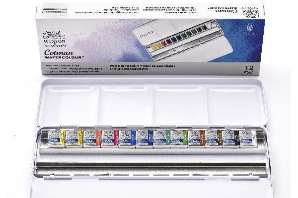 Cotman watercolour 12x½-pan metal box