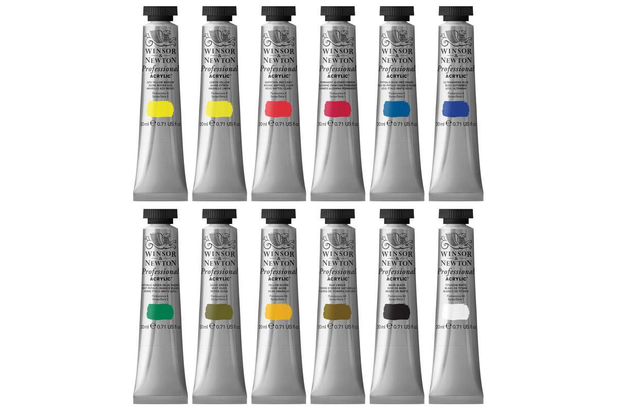 Proff. acrylic colour starter set 12x20ml 