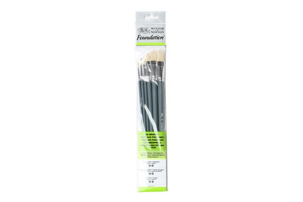 Foundation oil colour long brush pack 6pcs ass.
