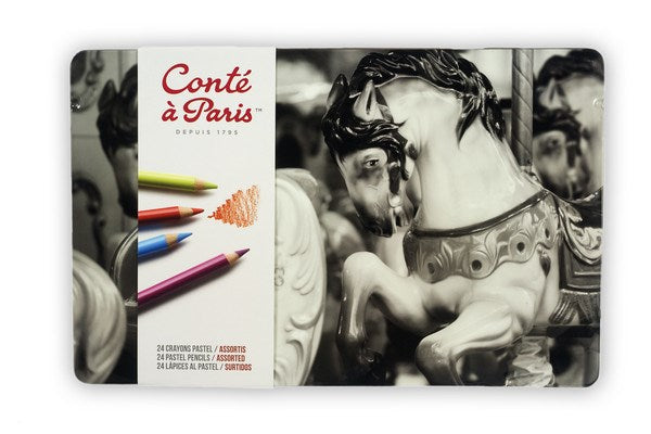 Pastel pencils set 24pcs ass in metal box  