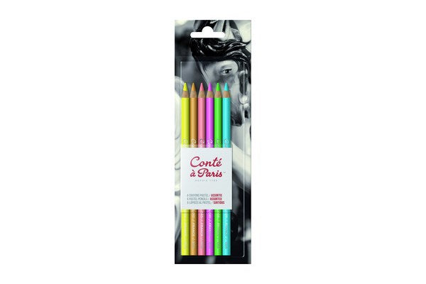 Blister X6 Pastel Pencils Bright Hues  