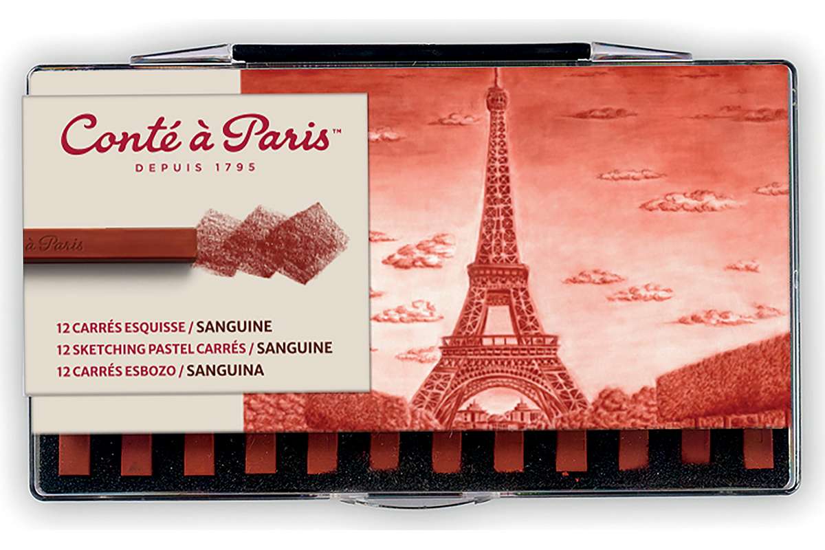 Conte Carre sketching set, 12pcs sanguine
