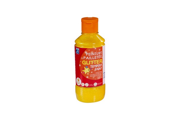 GLITTER PAINT 250ML YELLOW 