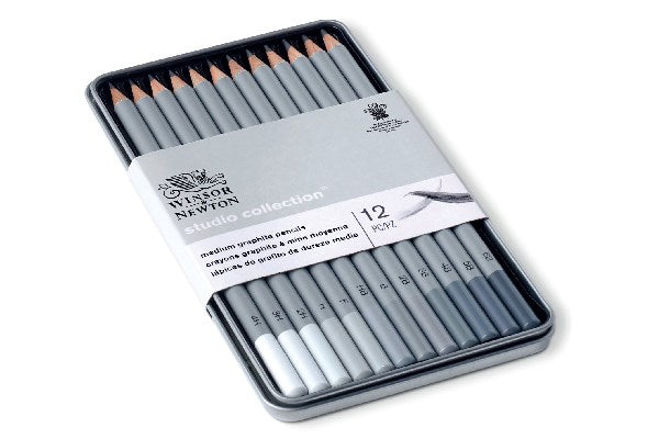 Graphite pencil medium 12pcs in tin box