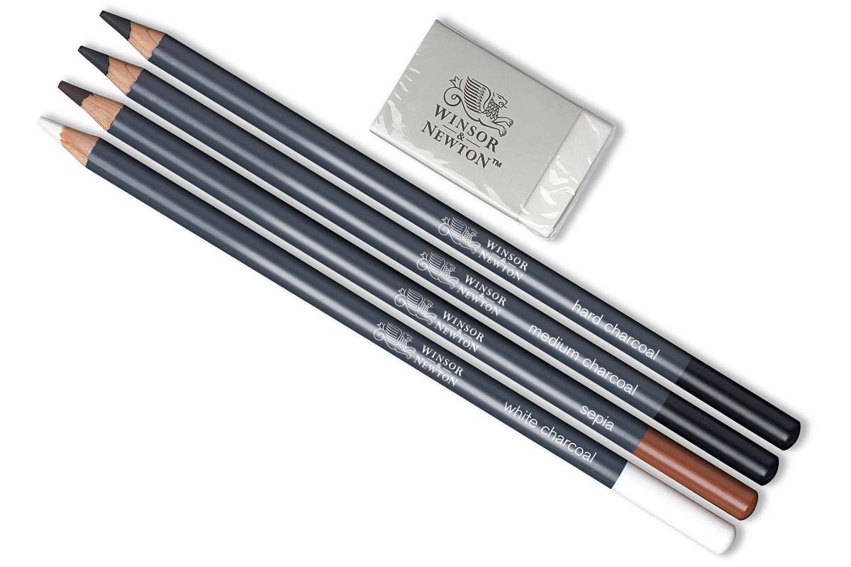 Sketching pencils 5pcs w/eraser in blister set